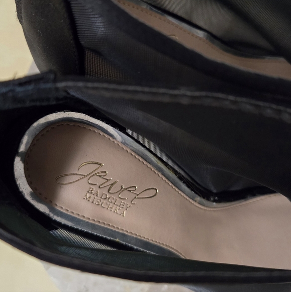 Badgley Mischka Anastasia Black Mesh Peep-Toe Dress Booties US Women's Size 9.5 - Picture 3 of 9